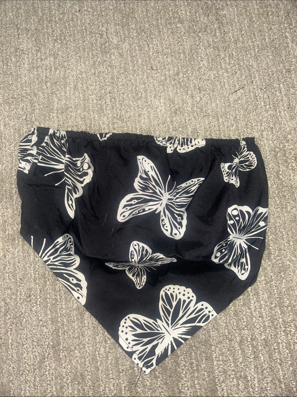 Black Butterfly Bandana Crop Top - Women's